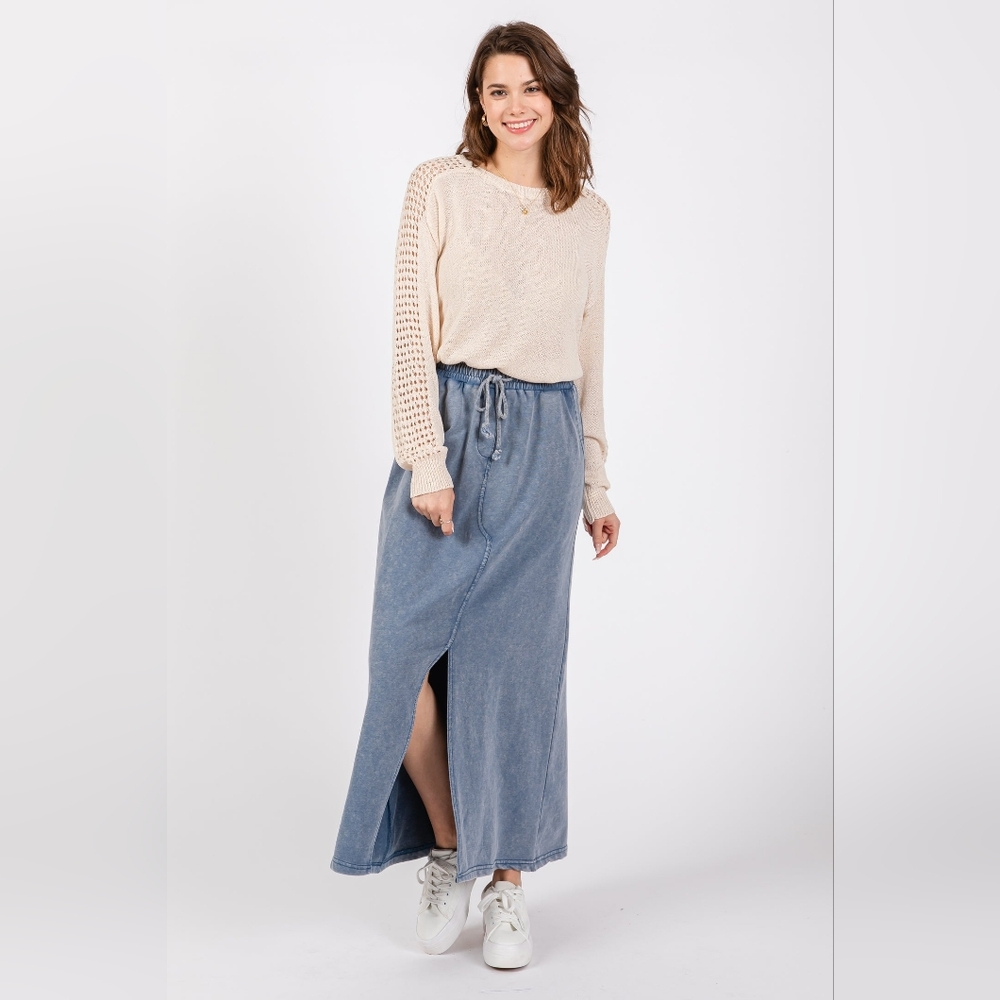 Comfy Skirt S NWT Denim Look Easel Cotton